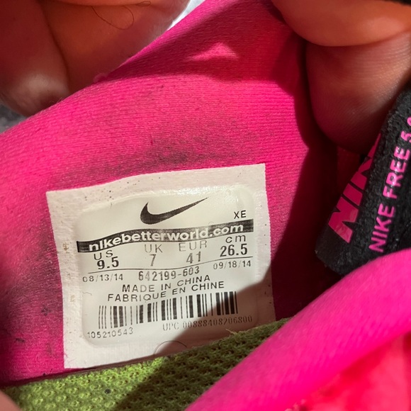 Nike Free 5.0 Black Polarized Pink Running Shoes 642199-603 Women's Size 9.5 - Picture 6 of 6